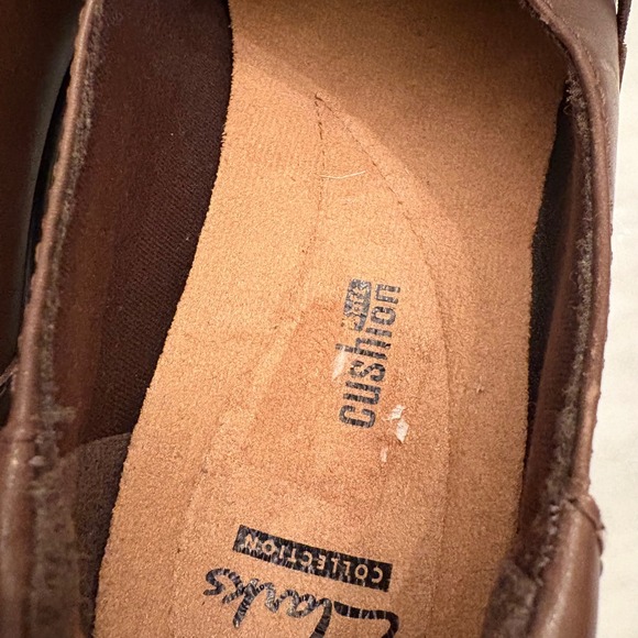 Clarks Women Brown Leather Slip On Loafer Shoes Comfort Cushion Size 11 - Picture 11 of 11